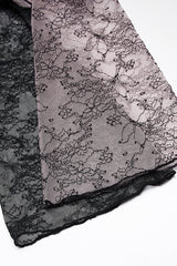 Pink/Black Gothic Lace Stitching Simple Sexy Style Thin See Through Horn Long Sleeved Women's T-Shirt - Product - 7