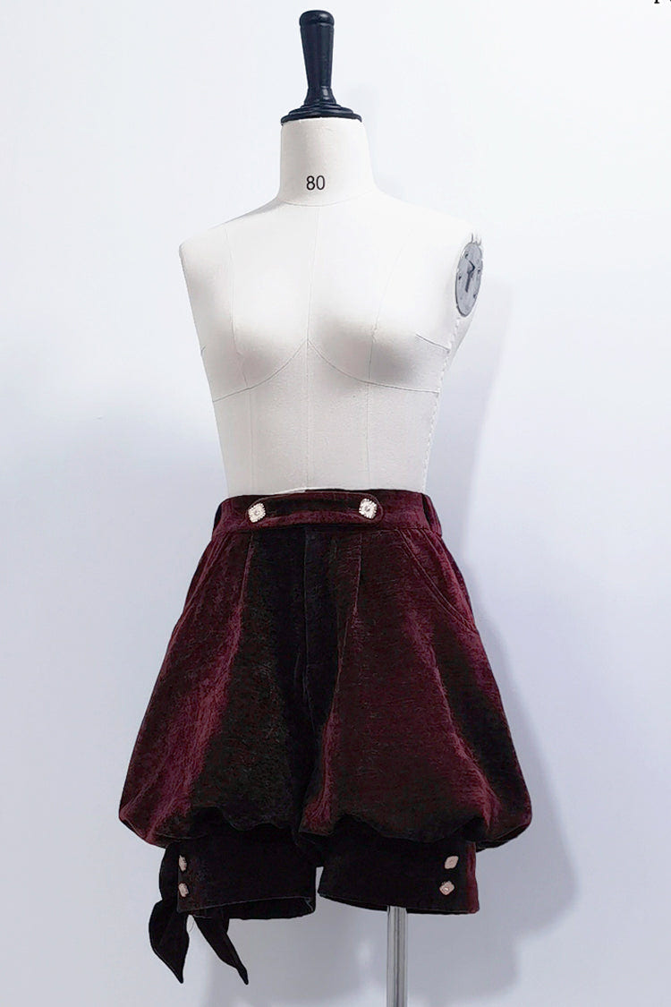 Red [Rabbit Hunt] Sweet Prince Handsome Ouji Lolita Shorts - Red - 1