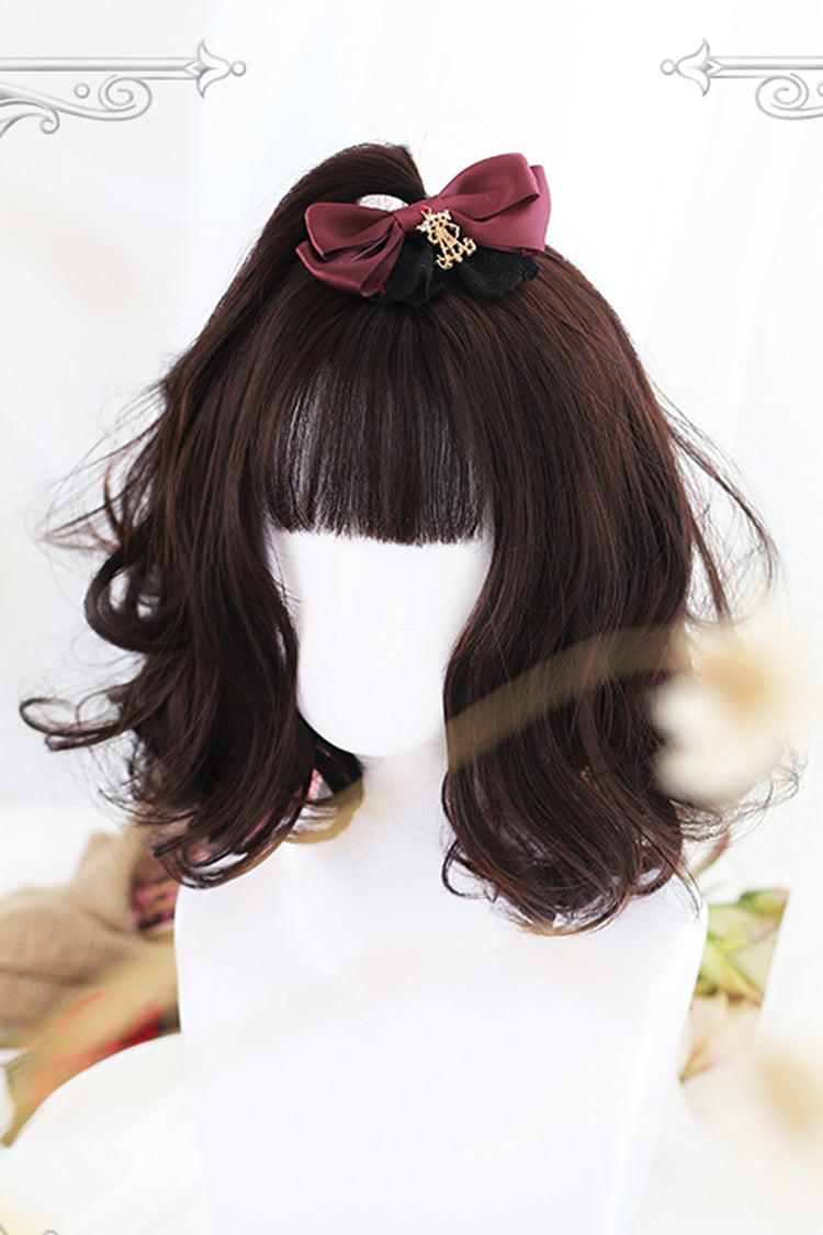 Brown Air Bangs Short Curly Hair Sweet Lolita Wigs - Product - 3