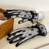Butterfly Embroidered Lace Mesh Sweet Lolita Gloves 2 Colors - Product - 6