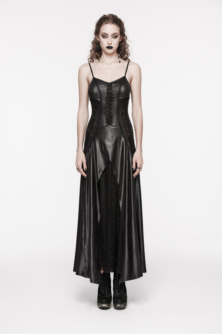 Black Off Shoulder Lace Lace-Up Slim Irregular Women's Gothic Jsk Wedding Dress - Product - 2