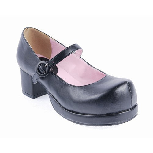 Black Simplicity Strap Platform Classic Lolita Shoes - Product - 6