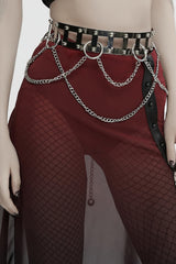Silver Women's Punk Studded Metal Chain Belt - Product - 2