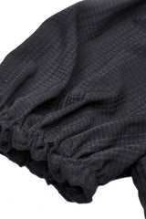 Black Tulle Lace Stand Collar Short Puff Sleeves Women's Lolita Gothic Doll Dress - Product - 17
