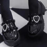 Heart Rhinestone Jirai Kei Elegant Lolita Platforms 3 Colors - Product - 2