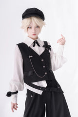White Long Sleeves Secret Morning Paper Ouji Fashion Lolita Blouse - Product - 4