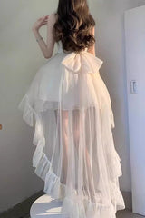 Apricot Shining Bowknot Irregular Sweet Princess Gorgeous Lolita Jsk Dress (Include Train) - Product - 4
