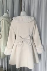 Snow Plush and Thickened Long Sleeves Bowknot Sweet Lolita Coat 2 Colors - Product - 9