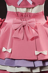 Pink [Identity V] Short Sleeves Ruffle Bowknot Lace-Up Sweet Ouji Lolita Dress Shorts Set - Product - 2