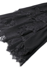 Black Long Bell Sleeves Lace Button Women's Gothic Romantic Coat with Hood - Product - 12