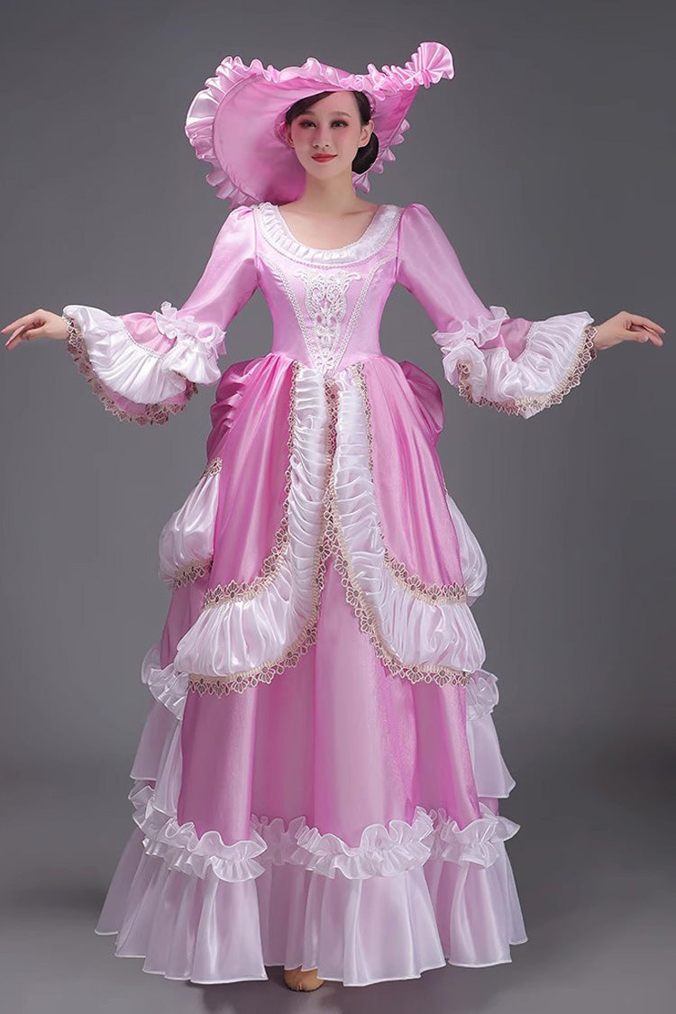 European Style Long Sleeves Multi-layer Ruffle Classic Elegant Princess Victorian Dress 3 Colors - Product - 2