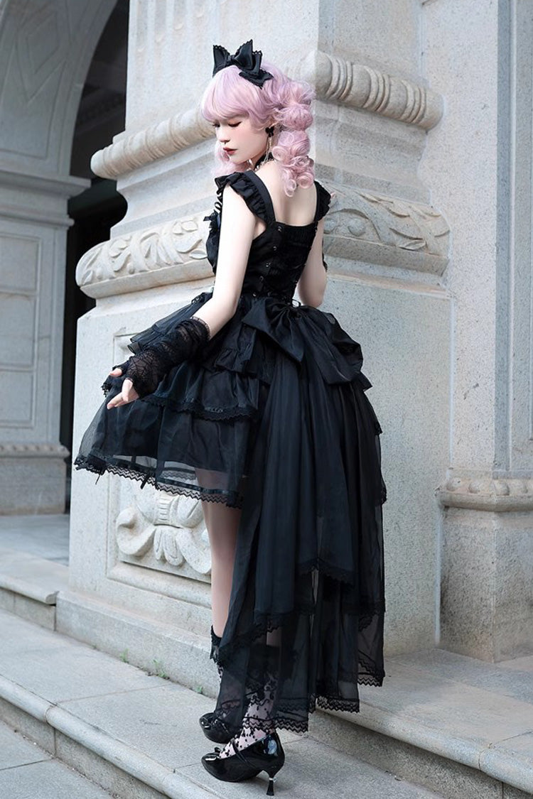 Black Sleeveless Multi-layer Hanayome Gothic Lolita Jsk Dress - Product - 4