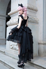 Black Sleeveless Multi-layer Hanayome Gothic Lolita Jsk Dress - Product - 4