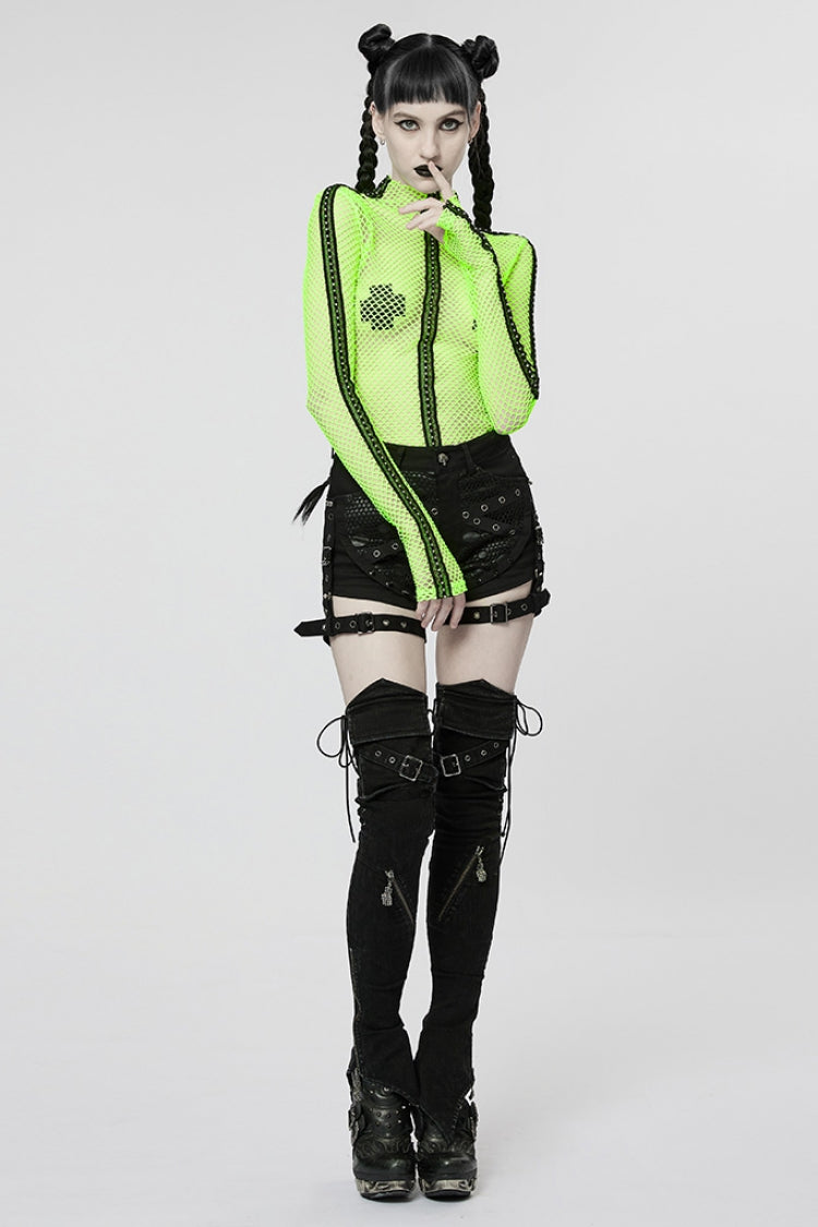 Black Ghost Claw Zipper Slim Irregular Women's Steampunk Leg Warmers - Product - 4
