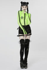 Black Ghost Claw Zipper Slim Irregular Women's Steampunk Leg Warmers - Product - 4