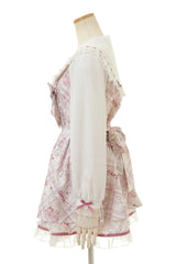 [Sewing Bear] Long Sleeves Print Bowknot Lace Sweet Jirai Kei Plus Size Dress 3 Colors - Product - 8