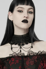 Black Pearl Hollow Lace Women's Gothic Gorgeous Choker - Product - 2