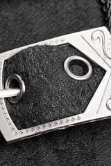 Black Jacquard Embroidery Metal Buckle Men's Steampunk Vintage Skirt - Product - 8