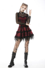 Black Long Sleeves Irregular Sheer Mesh Women's Daily Gothic Top - Product - 5