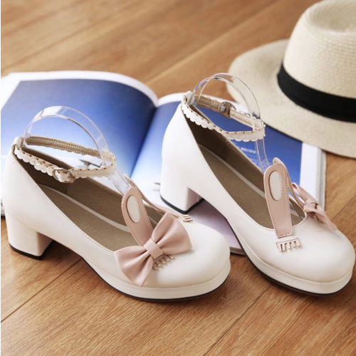 Rabbits Ears Bowknot Sweet Lolita Shoes - Product - 5