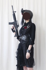Black Spider Web Diamond Lace Gothic Ouji Lolita Clothing - Product - 2