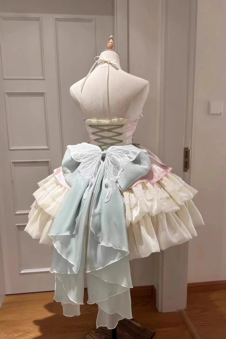 Pink/Green Love God's Promise Sleeveless Multi-layer Ruffle Sweet Elegant Princess Lolita Dress - Product - 4