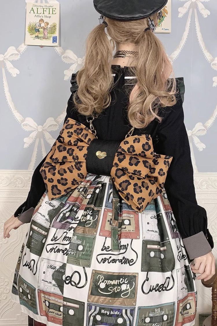 Brown Polka Dot Print Bowknot Shaped Sweet Lolita Backpack - Product - 10