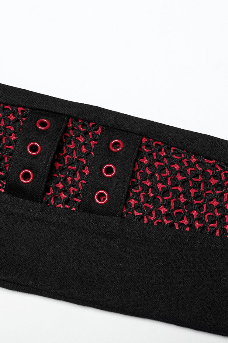Stitching Slim Mesh Buckles Eyelets Women's Steampunk Leggings 2 Colors - Product - 16