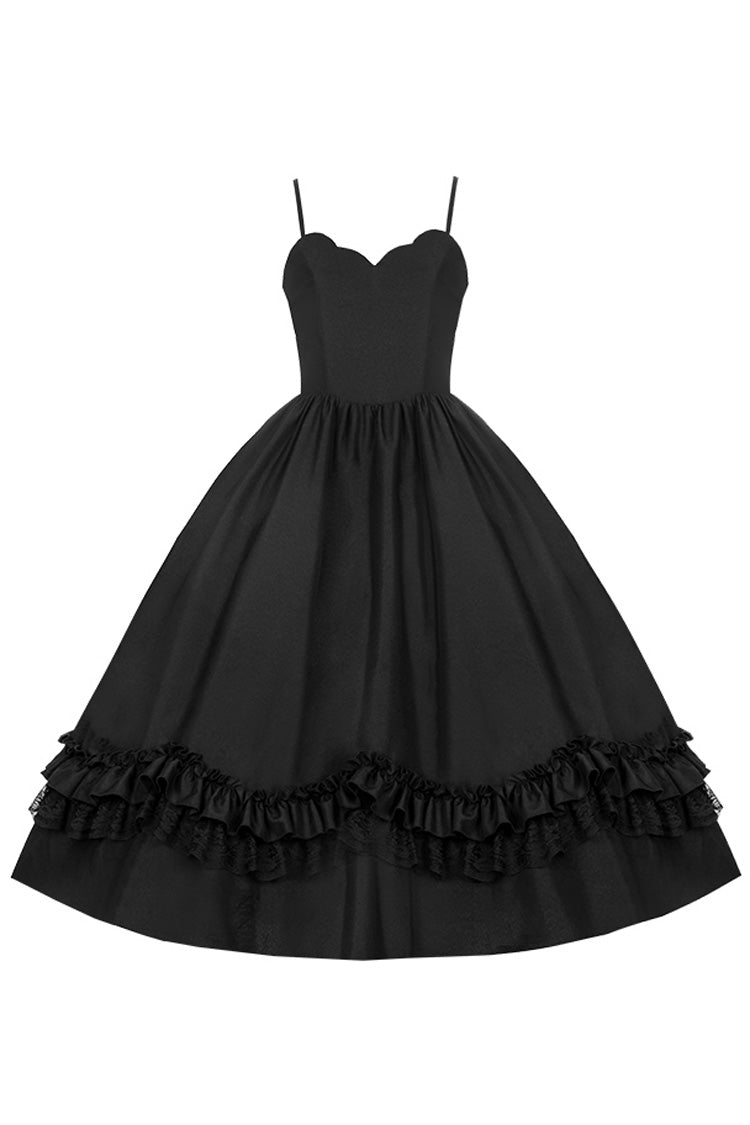 Black Symphony of the Night Solid Color Jacquard Gothic Lolita Jsk Dress - Product - 4