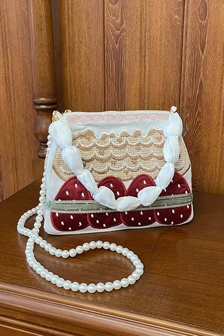 Multi-Color Mint Strawberry House Embroidery Bowknot Sweet Lolita Crossbody Bag - Product - 2