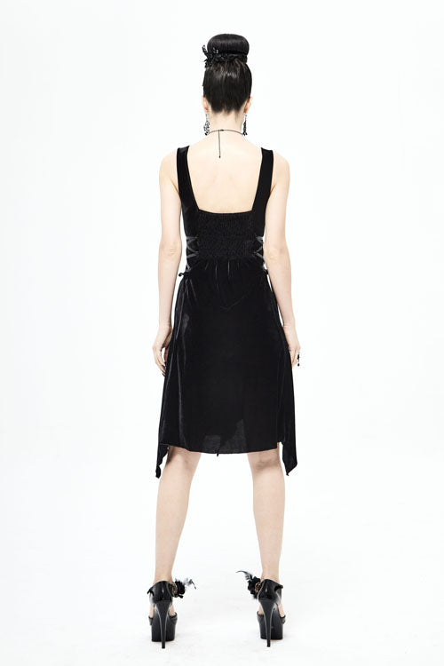 Black Sharp Angled Irregular Hem Gothic Dress - Product - 7