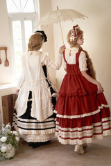 Red [Lily] Multi-Layered Ruffle Lace Classic Elegant Lolita Jsk Dress - Product - 17
