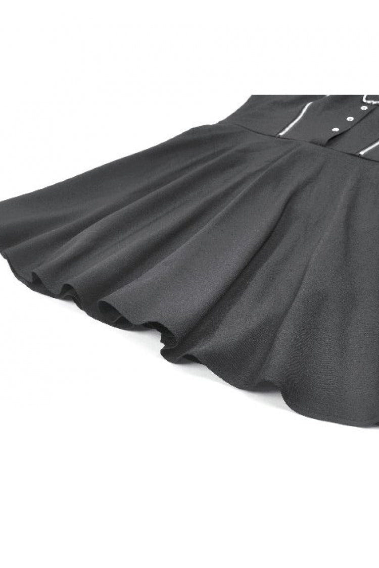 Black Buckled Zippered Women's Punk Halterneck Dress - Product - 17