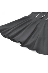 Black Buckled Zippered Women's Punk Halterneck Dress - Product - 17