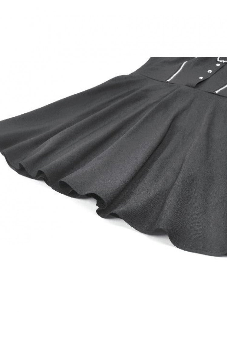 Black Buckled Zippered Women's Punk Halterneck Dress - Product - 17