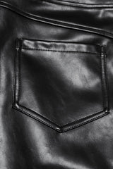 Black Print Men's Punk Leather Pants - Product - 9