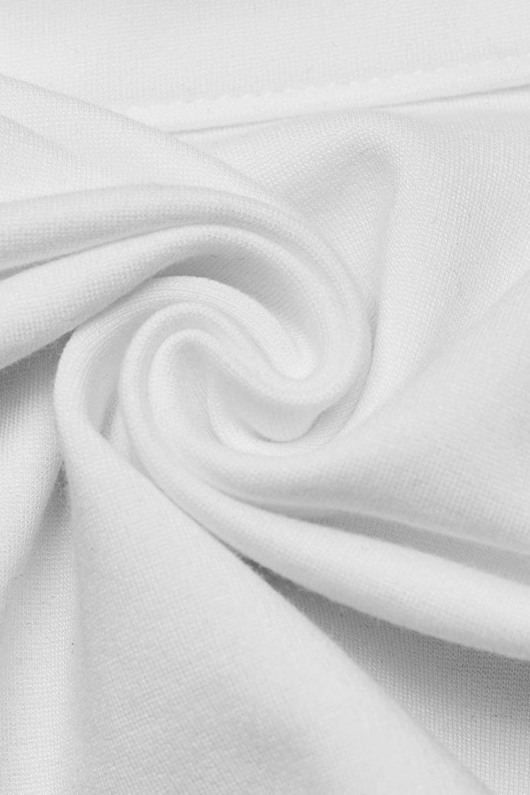 White Bat Collar Long Trumpet Sleeves Slim Womens Gothic Blouse - Product - 6