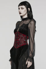 Embroidery Lace-Up Zipper Women's Gothic Corset 2 Colors - Product - 8