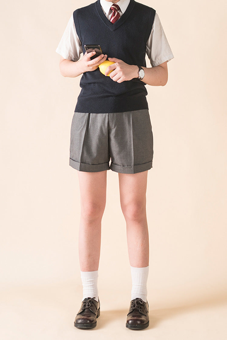 High Waisted Ouji Lolita Shorts 3 Colors - Grey - 2
