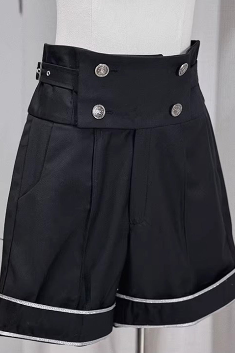 Black [Rules of the Otherworld] Long Sleeves Gothic Ouji Lolita Shorts Coat Set - Shorts - 6