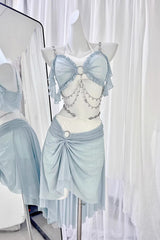 Light Blue Summer Ripples Sweet Lolita Two-piece Swimsuit - Product - 6