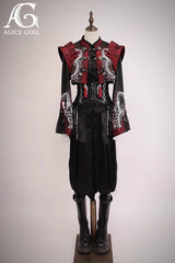[Bone Dragon] Long Sleeves Print Ouji Fashion Classic Lolita Coat 2 Colors - Product - 9