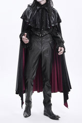 Black High Waisted Faux Leather  Men's Gothic Pants - Product - 14