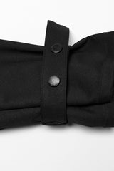 Black Stand Collar Long Sleeves Straps Women's Punk Cape - Product - 8