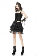 Black Floral Jacquard Lace-Up Women's Gothic Overbust Corset - Product - 2