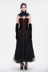 Black/Red Lace Up Women's Gothic Corset - Product - 4