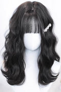 Natural Black Clip-in Curls Hair Topper Lolita Wig front view