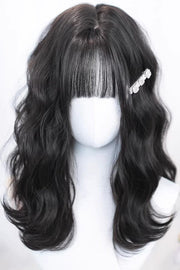 Natural Black Clip-in Curls Hair Topper Lolita Wig front view