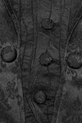 Black Lapel Collar Multi-layer Floral Print Ruffle Lace Mens Gothic Vest - Product - 7