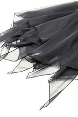 Black Lace-Up Mesh Spliced Lace Women's Gothic Fishtailed Skirt - Product - 16